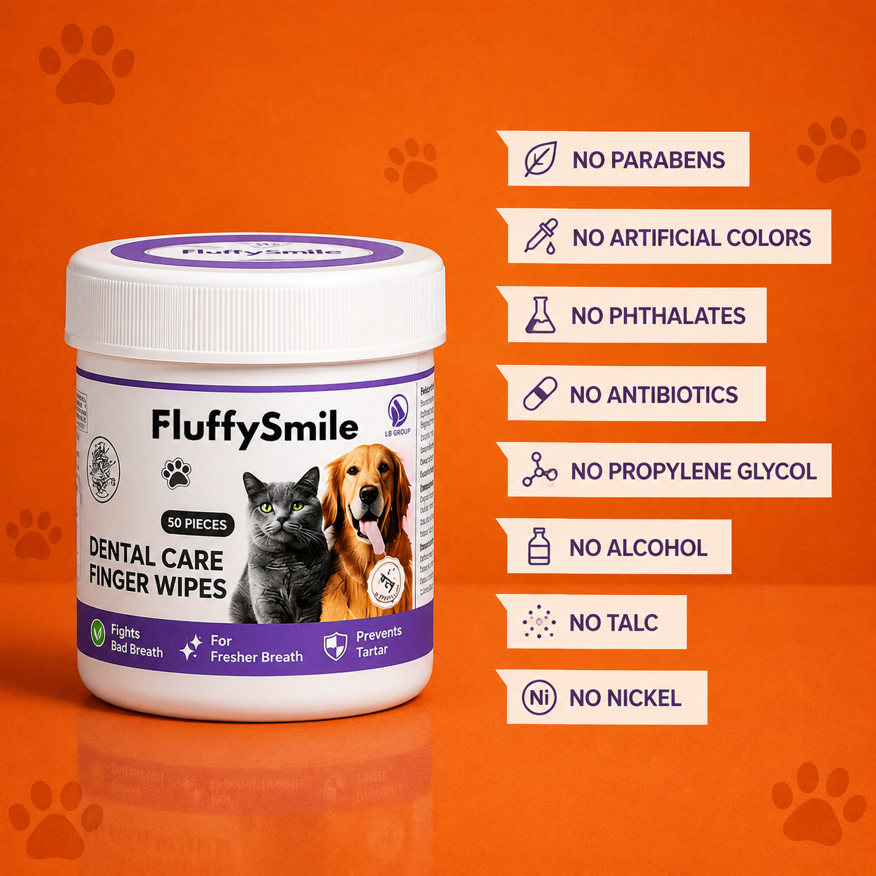 FluffySmile Finger Wipes II For Fresher Breath